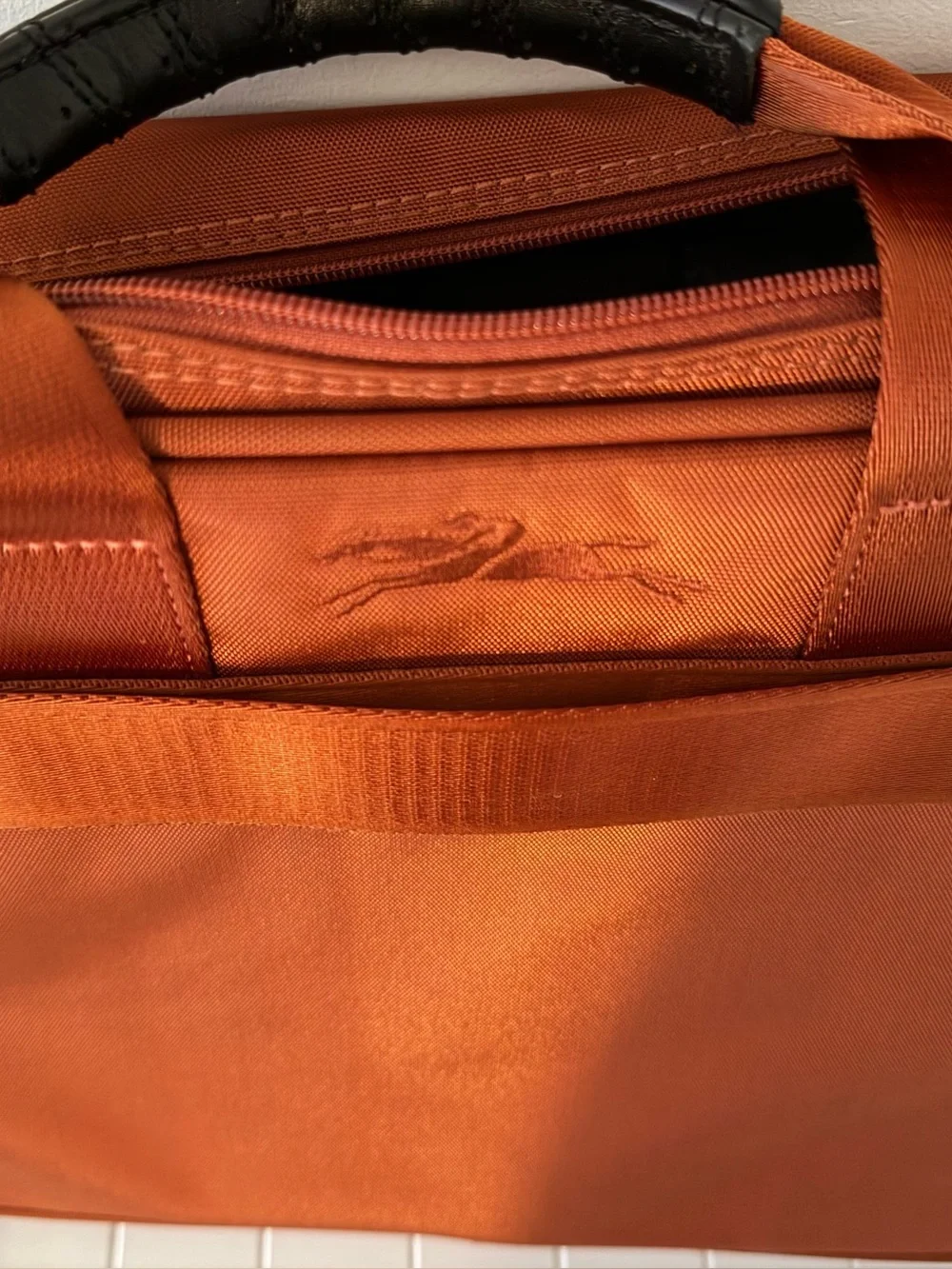 Longchamp Burnt Orange Travel Briefcase Bag